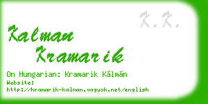 kalman kramarik business card